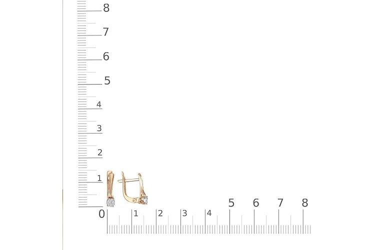 Серьги Малинки из красного золота с 14 бриллиантами