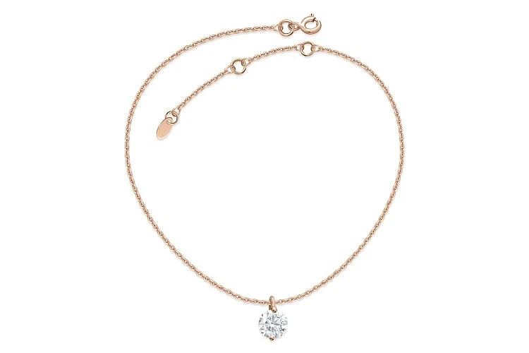 Колье из красного золота с муассанитом