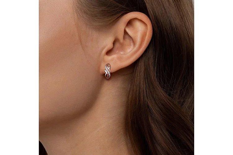 Серьги из красного золота с 18 бриллиантами