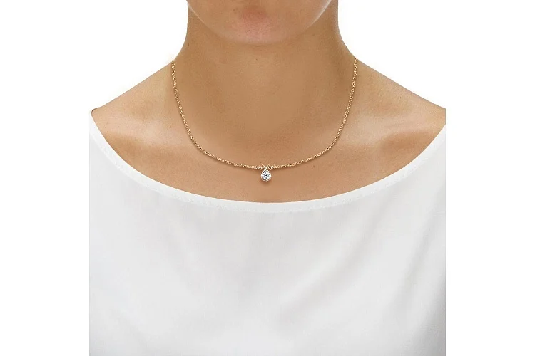 Колье из красного золота с кристаллом swarovski