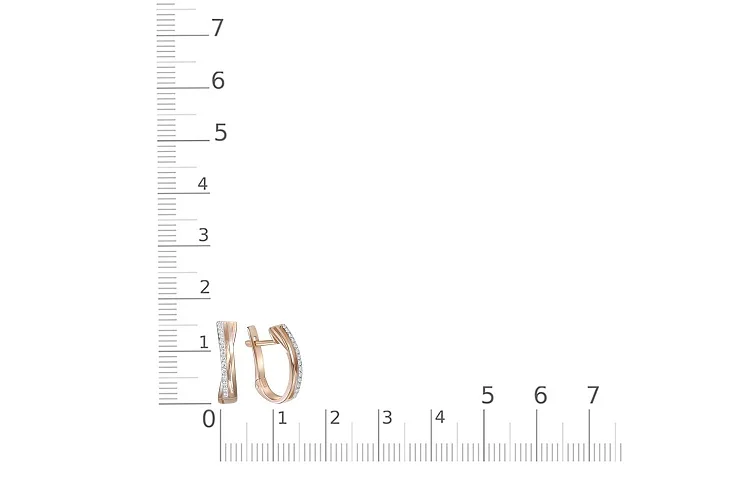 Серьги Дорожки из красного золота с 28 бриллиантами