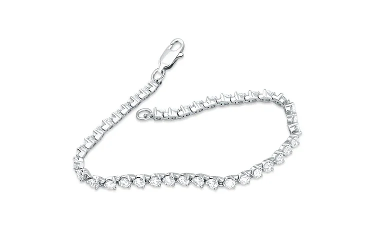 Браслет Дорожка из белого золота с 38 муассанитами