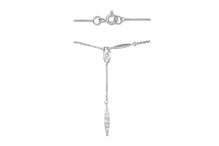 Колье из белого золота с 6 фианитами