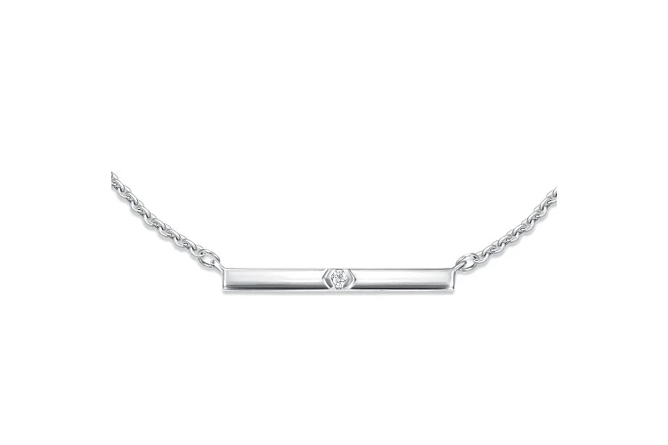 Колье из белого золота с фианитом