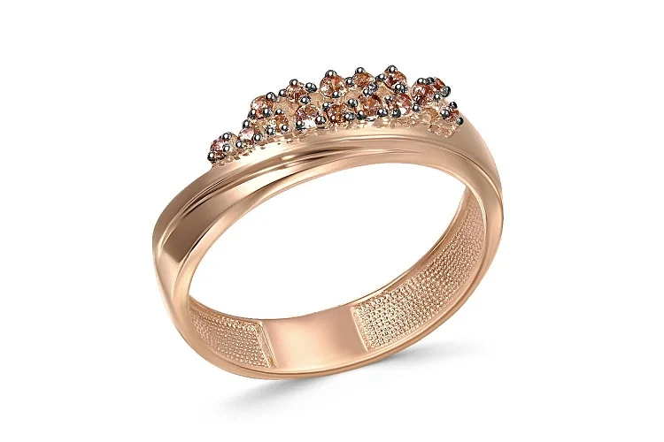 Кольцо из жёлтого золота с 15 бриллиантами