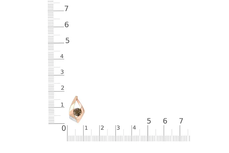 Подвеска из красного золота с раухтопазом и 4 фианитами