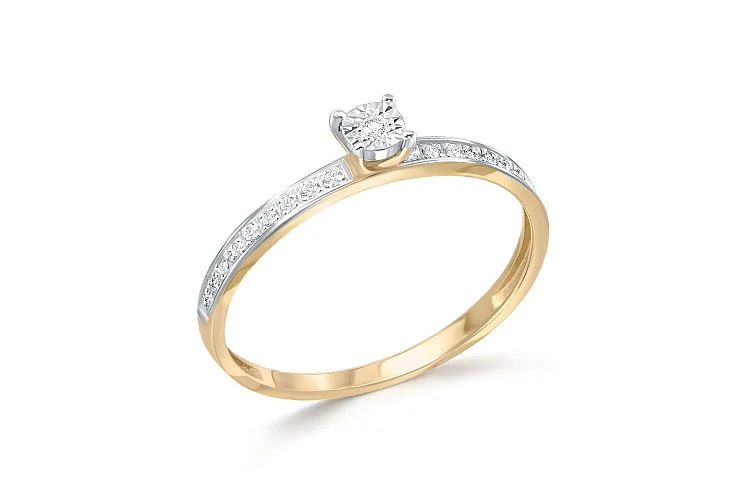 Кольцо из жёлтого золота с 19 бриллиантами