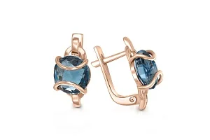 Серьги из красного золота с 2 топазами лондон