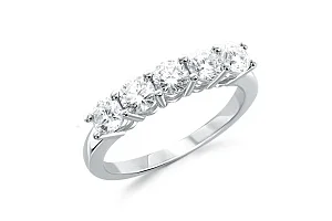 Кольцо Дорожка из белого золота с 5 бриллиантами
