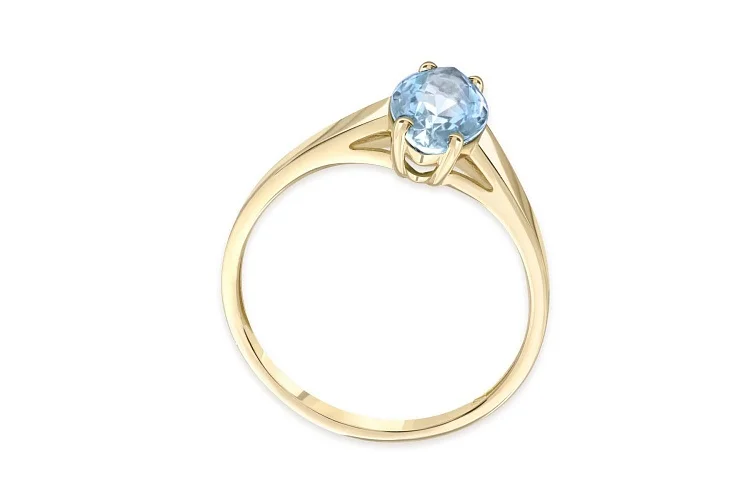 Кольцо из жёлтого золота с топазом sky