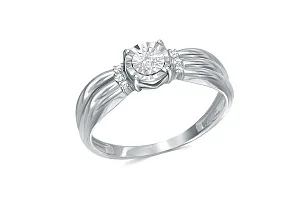 Кольцо из белого золота с 7 бриллиантами