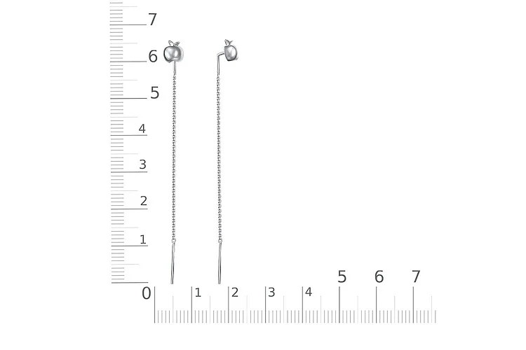 Серьги-продёвки Яблоки из белого золота без вставок