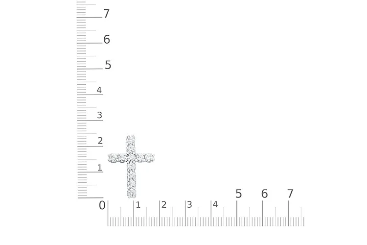 Колье Крест из белого золота с 11 муассанитами