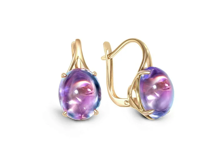 Серьги из жёлтого золота с 2 наноситалами