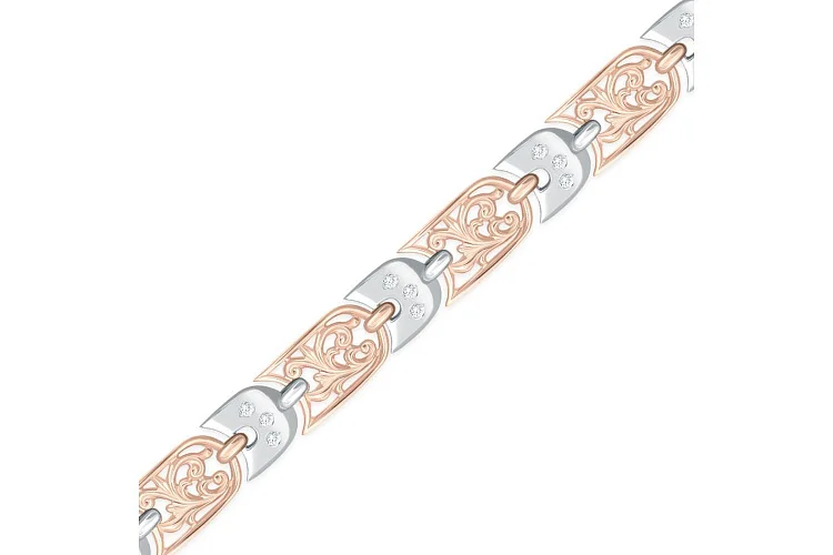 Браслет из красного золота с 27 фианитами