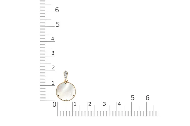 Подвеска из красного золота с перламутром и 3 фианитами