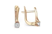 Серьги Малинки из красного золота с 14 бриллиантами