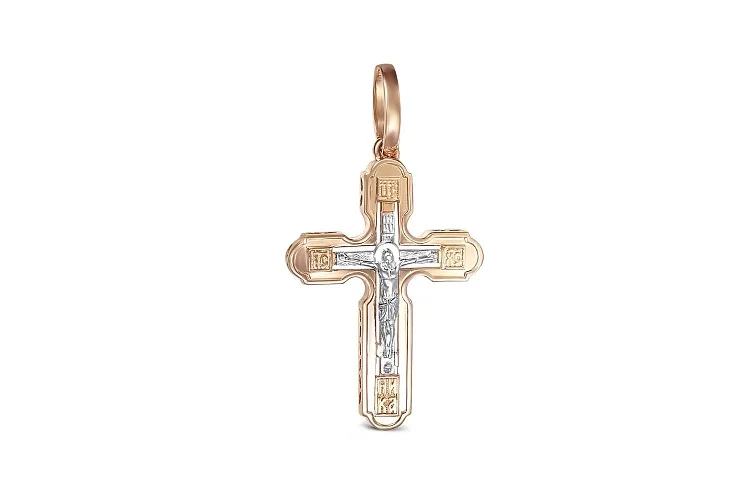 Крест из красного золота без вставок