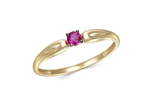 Кольцо из жёлтого золота с корундом