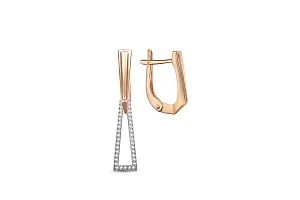 Серьги-трансформеры из красного золота с 37 бриллиантами