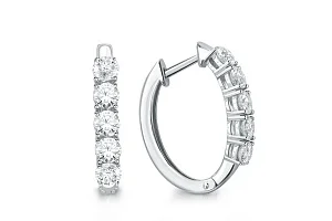 Серьги Дорожки из белого золота с 10 бриллиантами