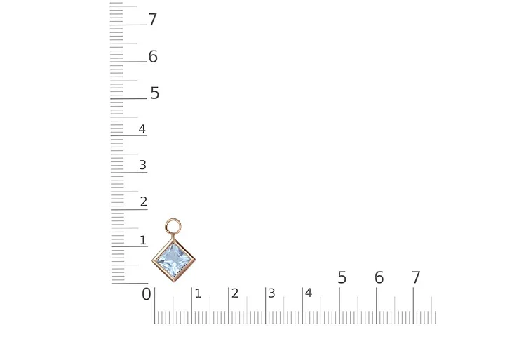 Подвеска ромб из красного золота с топазом sky
