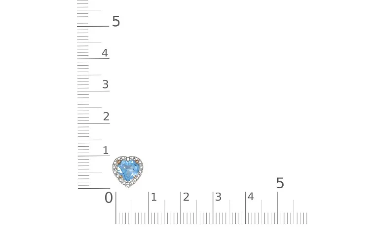 Подвеска Сердце из красного золота с топазом swiss и 18 фианитами