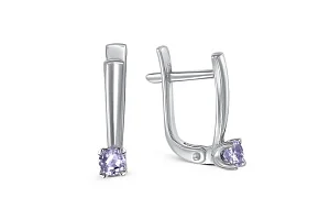 Серьги из белого золота с 2 танзанитами