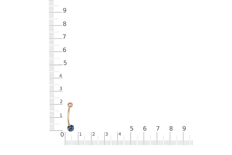 Пирсинг из красного золота с топазом лондон