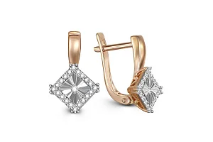 Серьги из красного золота с 42 бриллиантами