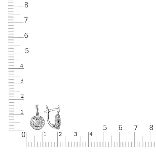 Серьги Круги из белого золота с 50 бриллиантами