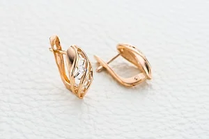 Серьги из красного золота без вставок