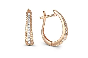 Серьги Дорожки из красного золота с 24 бриллиантами