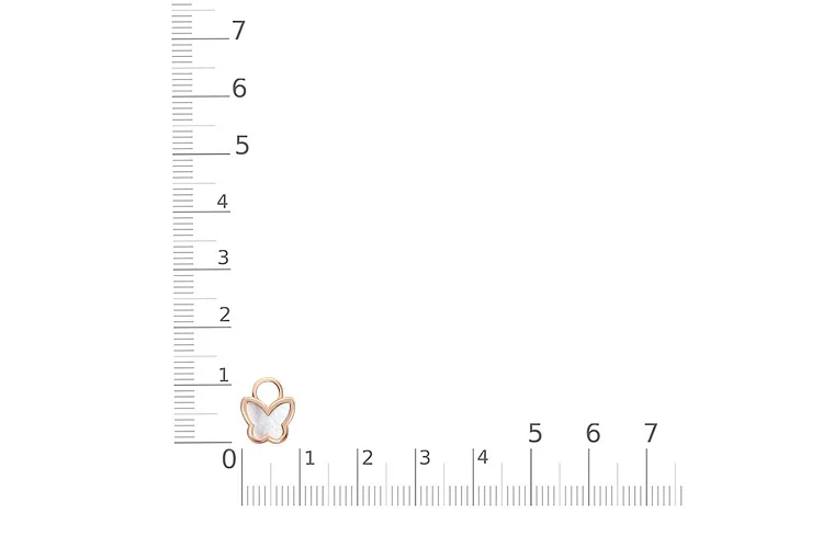 Подвеска серёг-трансформеров Бабочка из красного золота с перламутром