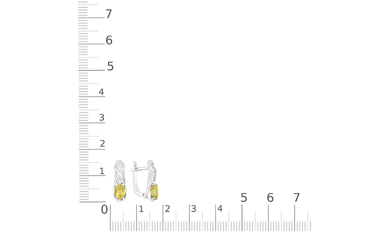 Серьги из белого золота с 2 сапфирами и 14 бриллиантами