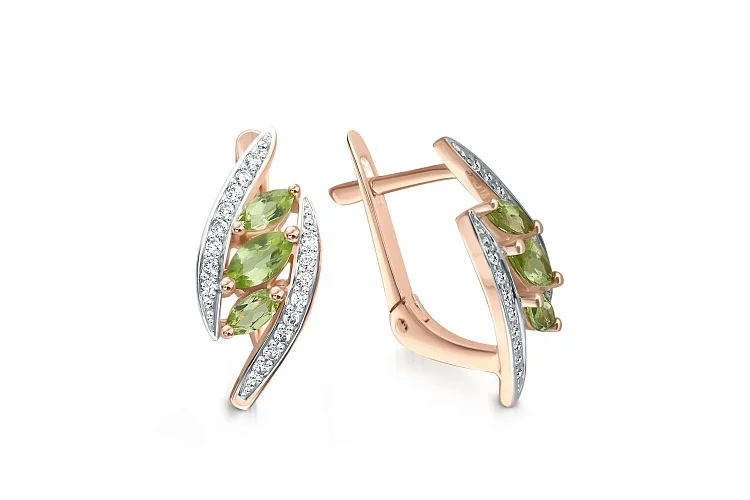 Серьги из красного золота без вставок