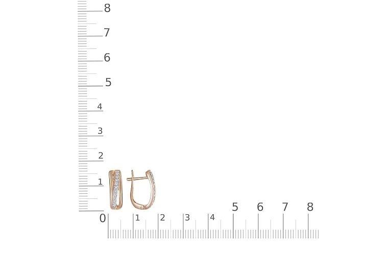 Серьги из красного золота с 20 бриллиантами