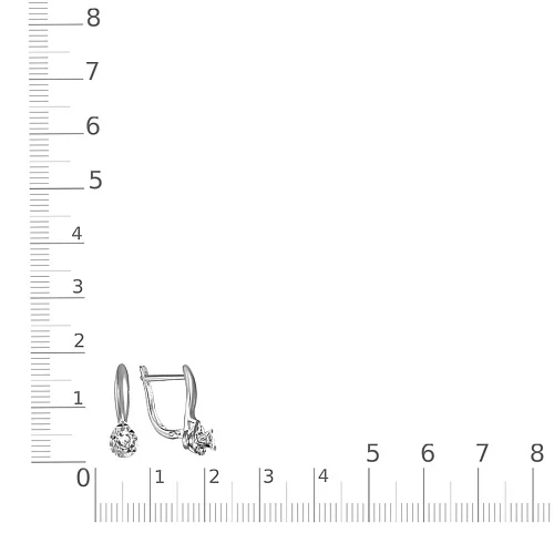 Серьги из белого золота с 2 бриллиантами