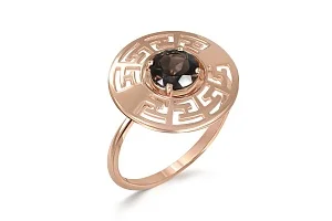 Кольцо Круг из красного золота с раухтопазом