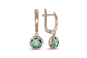 Серьги Веточки из красного золота с 2 кварцами