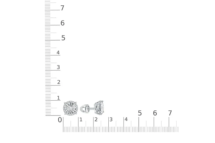 Серьги-пусеты из белого золота с 50 бриллиантами