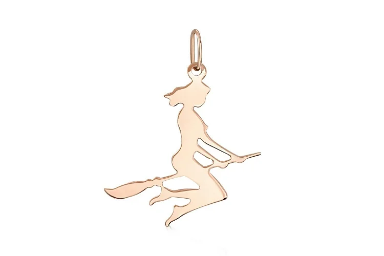 Подвеска Ведьма из красного золота без вставок