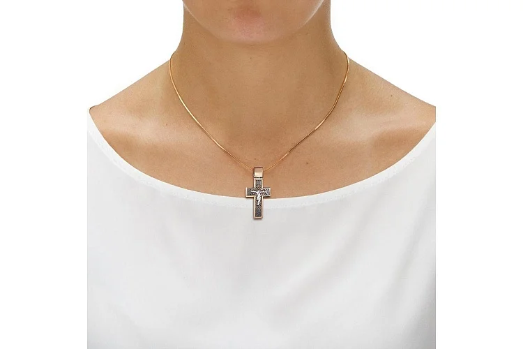 Крест из красного золота без вставок