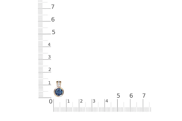 Подвеска из красного золота с ситаллом и 3 фианитами