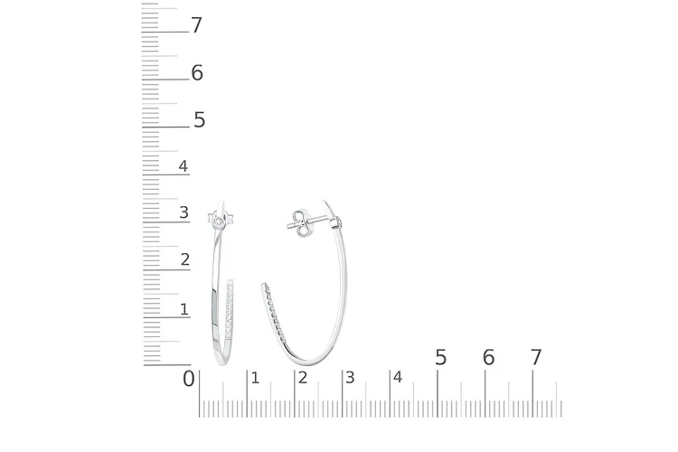 Серьги-пусеты из белого золота с 20 бриллиантами