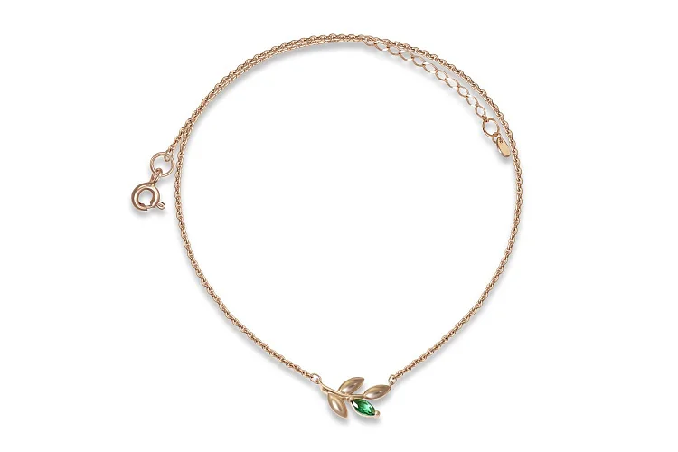 Колье Веточка из красного золота с фианитом