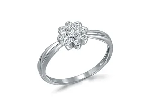 Кольцо Цветок из белого золота с 9 бриллиантами