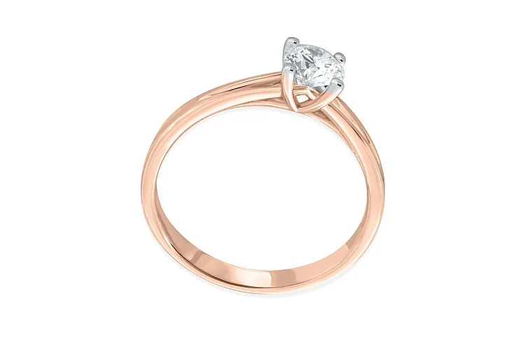 Кольцо из красного золота с муассанитом