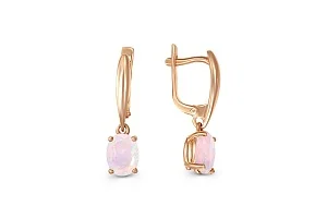 Серьги из красного золота с 2 опалами