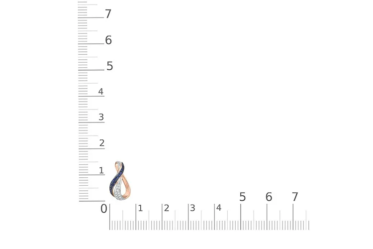 Подвеска из красного золота с 36 фианитами